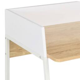 Berkfield Home Modern Desk White & Oak 90x60x88 cm - Size: 90 x 60 x 88 cm - thumbnail 5
