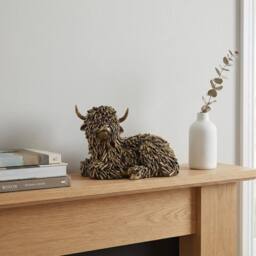 Garden Greatness Doodle Lying Highland Cow Ornament - Size: 1 Pack - thumbnail 1