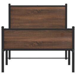 Berkfield Home Metal Bed Frame without Mattress Brown Oak 80x200 cm - thumbnail 5
