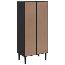 Berkfield Home Bookcase SENJA Rattan Look Black 60x35x130 cm Solid Wood Pine - Size: 60 x 35 x 130 cm - thumbnail 8