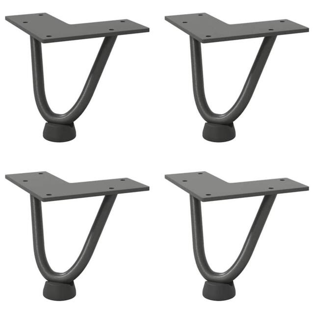 Berkfield Home Hairpin Table Legs 4 pcs Anthracite 10 cm Solid Steel in Dark Grey - image 1