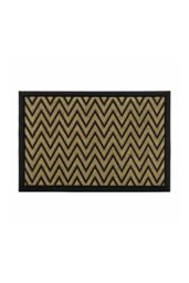 JVL Vienna Rubber Backed Scraper Doormat 40x60cm Zigzag in Brown - Size: 40 cm x 60 cm - thumbnail 1