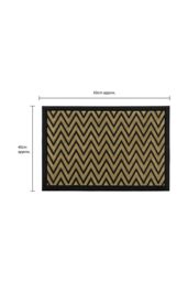 JVL Vienna Rubber Backed Scraper Doormat 40x60cm Zigzag in Brown - Size: 40 cm x 60 cm - thumbnail 5