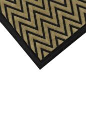 JVL Vienna Rubber Backed Scraper Doormat 40x60cm Zigzag in Brown - Size: 40 cm x 60 cm - thumbnail 4