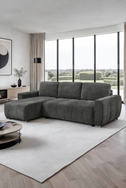 More4Homes Vienna 3 Seater Fabric Pull Out Sofa Bed in Grey