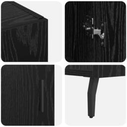 Berkfield Home Sideboard with Storage with Door Black 90 x 34 x 80 cm Engineered wood - thumbnail 9