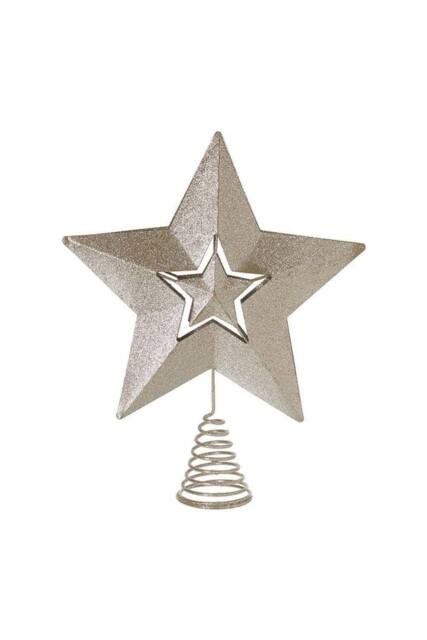 KDMD Gold Star Tree Topper Silver Christmas Tree Toppers - image 1