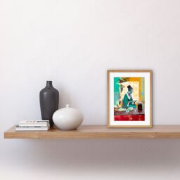 "Artery8 Wall Art Print Traditional Japan Tea Ceremony Scene Artwork Framed 9X7 Inch in Beige - Size: W7"" x H9""" - thumbnail 2