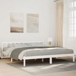 Berkfield Home Extra Long Bed Frame without Mattress White 180x220 cm Solid Wood Pine - thumbnail 1