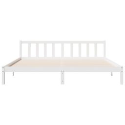 Berkfield Home Extra Long Bed Frame without Mattress White 180x220 cm Solid Wood Pine - thumbnail 4