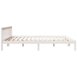 Berkfield Home Extra Long Bed Frame without Mattress White 180x220 cm Solid Wood Pine - thumbnail 5