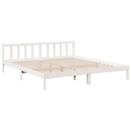 Berkfield Home Extra Long Bed Frame without Mattress White 180x220 cm Solid Wood Pine - thumbnail 3