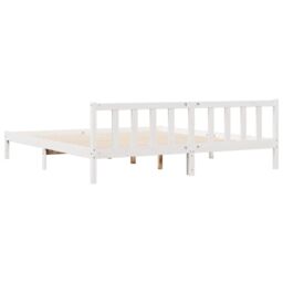 Berkfield Home Extra Long Bed Frame without Mattress White 180x220 cm Solid Wood Pine - thumbnail 6