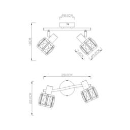Netlighting Kris Twin Ceiling Spotlight Nickel Matt 2x E14 in Grey - thumbnail 5