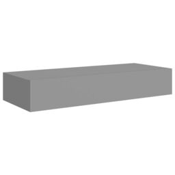 Berkfield Home Wall-mounted Drawer Shelves 2 pcs Grey 60x23.5x10cm MDF - Size: 60x23.5x10 cm - thumbnail 4
