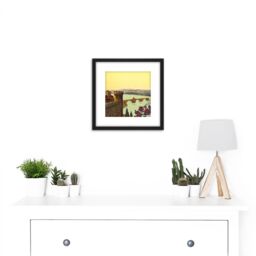 Artery8 Pont Saint Benezet Avignon Rhone Bridge 8X8 Inch Square Wooden Framed Wall Art Print Picture with Mount in Black - thumbnail 2