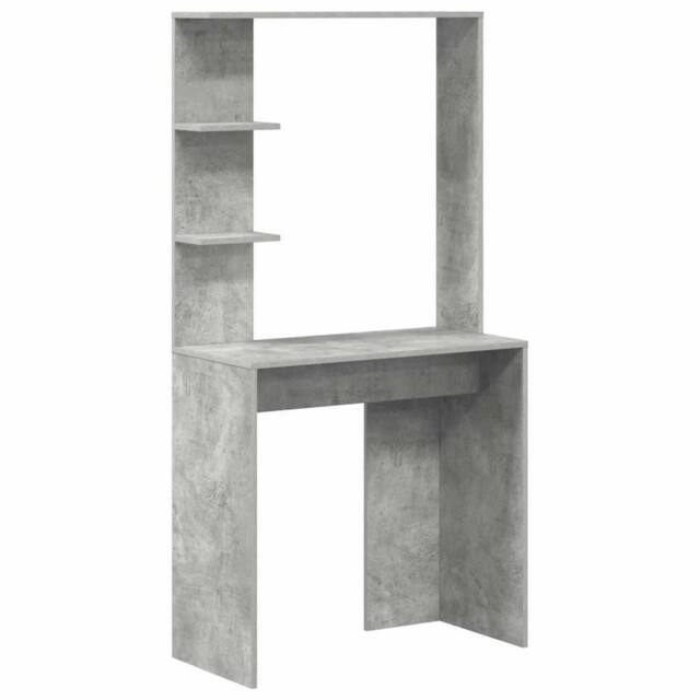 Berkfield Home Concrete Grey Computer Desk Concrete grey Engineered Wood Medium - image 1