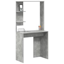 Berkfield Home Concrete Grey Computer Desk Concrete grey Engineered Wood Medium - thumbnail 3