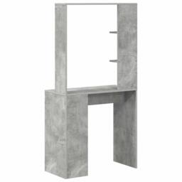 Berkfield Home Concrete Grey Computer Desk Concrete grey Engineered Wood Medium - thumbnail 7