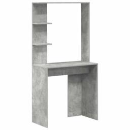Berkfield Home Concrete Grey Computer Desk Concrete grey Engineered Wood Medium - thumbnail 1