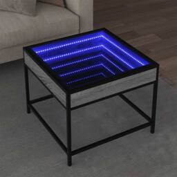 Berkfield Home Decorative Coffee Table with Infinity LED Grey Sonoma 50x50x41 cm - Size: 50 x 50 x 41 cm - thumbnail 2