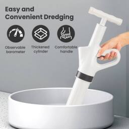 KORVIXA Toilet Plunger Unblocker Heavy Duty in White - thumbnail 3