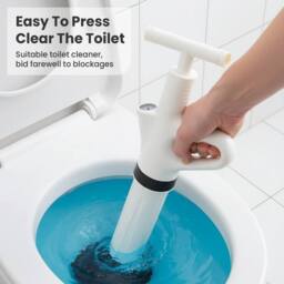 KORVIXA Toilet Plunger Unblocker Heavy Duty in White - thumbnail 5