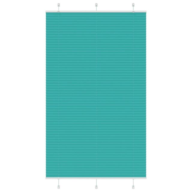 Berkfield Home Pleated Blind Petrol Green 115x200 cm Fabric Width 114.4 cm Polyester - image 1