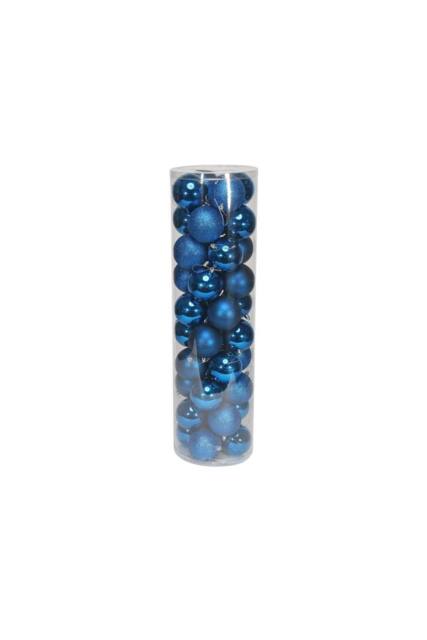 KDMD 48 Blue Baubles in MattShiny & Glitter Finish 8cm - image 1