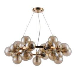 Netlighting Modern Hanging Pendant Golden 25 Light with Cognac Shade G9 in Gold - thumbnail 1