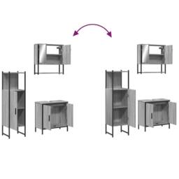 Berkfield Home 3 Piece Bathroom Furniture Set Grey Sonoma Engineered Wood - thumbnail 9