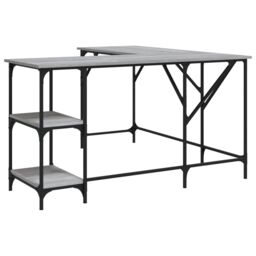 Berkfield Home Desk Grey Sonoma 139x139x75 cm Engineered Wood - Size: 139 x 139 x 75 cm - thumbnail 2