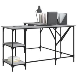 Berkfield Home Desk Grey Sonoma 139x139x75 cm Engineered Wood - Size: 139 x 139 x 75 cm - thumbnail 3