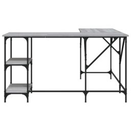Berkfield Home Desk Grey Sonoma 139x139x75 cm Engineered Wood - Size: 139 x 139 x 75 cm - thumbnail 4