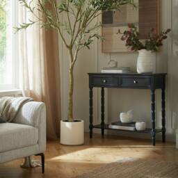 Lemon Pavilion Furniture and Decor Contour Collection 2 Drawer Console Table - L33xW90xH80 cm - Black - thumbnail 4