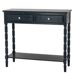Lemon Pavilion Furniture and Decor Contour Collection 2 Drawer Console Table - L33xW90xH80 cm - Black - thumbnail 1