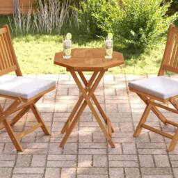 Berkfield Home Table Top 60x60x2.5 cm Octagonal Solid Wood Teak in Brown - thumbnail 2