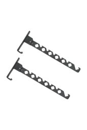 Living and Home 2Pcs Aluminium Alloy Wall Mounted Coat Drying Hanger in Black - thumbnail 6