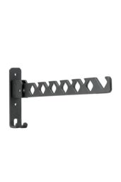 Living and Home 2Pcs Aluminium Alloy Wall Mounted Coat Drying Hanger in Black - thumbnail 3
