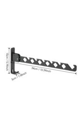 Living and Home 2Pcs Aluminium Alloy Wall Mounted Coat Drying Hanger in Black - thumbnail 4