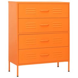 Berkfield Home Chest of Drawers Orange 80x35x101.5 cm Steel - thumbnail 2