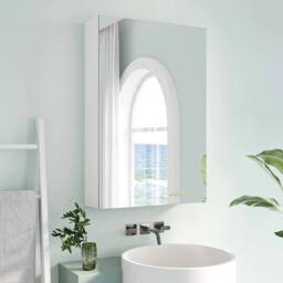SPETLEK 30 x 50 x 12.5 cmSingle Door Mirrored Bathroom Cabinet Storage in White - Size: 30 x 50 x 12.5 cm - thumbnail 3