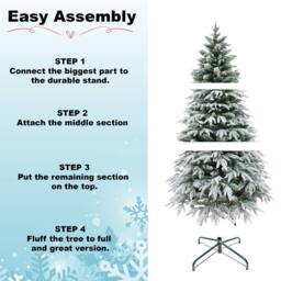 Shatchi 7FT Green Lapland Snow Covered Christmas Tree in White - thumbnail 5