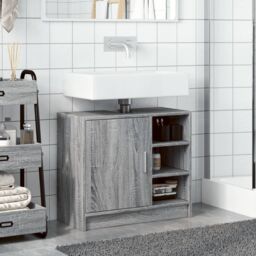 Berkfield Home Sink Cabinet Grey Sonoma 63x29x55 cm Engineered Wood - Size: 63 x 29 x 55 cm - thumbnail 3
