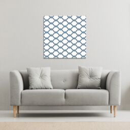 Benjamin Tate Design Navy Chainlink Rope (Canvas Print) / 77 x 77 x 4cm in Natural - Size: 77 x 77 x 4 cm - thumbnail 1