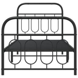 Berkfield Home Metal Bed Frame without Mattress with Footboard Black 90x200cm - Size: 90x200 cm - thumbnail 4