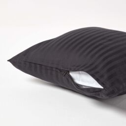 Homescapes Continental Egyptian Cotton Pillowcase 330 TC, 40 x 40 cm in Black - thumbnail 3