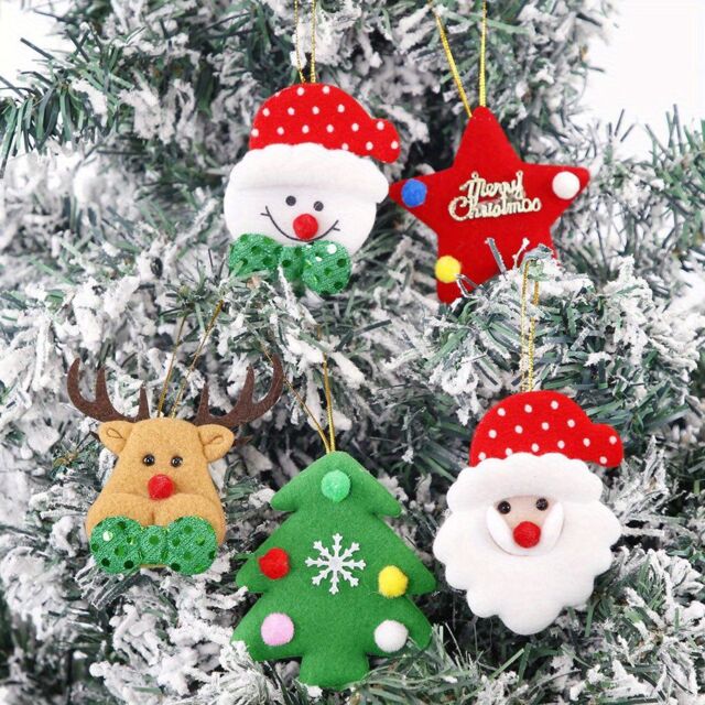 Smartbies 10 Pieces Christmas Element Pendant Set Holiday Hanging Decorations Tree Hanging Party Xmas Decor - Size: 10 Pack - image 1