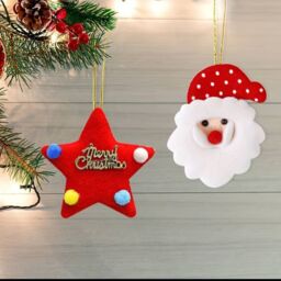 Smartbies 10 Pieces Christmas Element Pendant Set Holiday Hanging Decorations Tree Hanging Party Xmas Decor - Size: 10 Pack - thumbnail 2