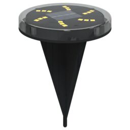 Berkfield Home Solar Ground Lights with Ground Spikes Outdoor 4 pcs Warm White in Black - thumbnail 4